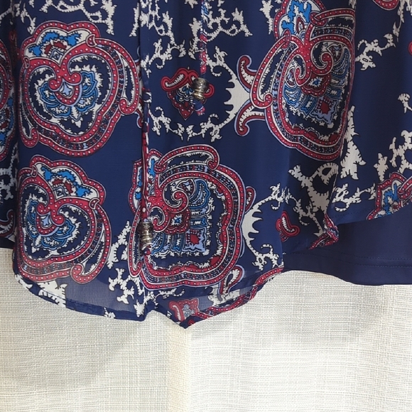 Westport 1962 Navy Paisley Women's Top 2x Lightweight - Picture 8 of 12